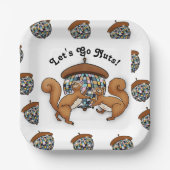 Party Eichhörnchen. Lasst uns Nüsse machen Pappteller (Vorderseite)