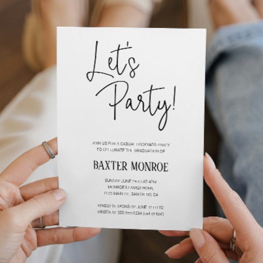 Party eine Lässige Graduierungspartei im Hinterhof Einladung