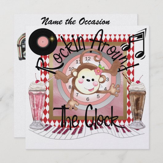 Party eines Royally Rockin - SRF Einladung (Vorne/Hinten)