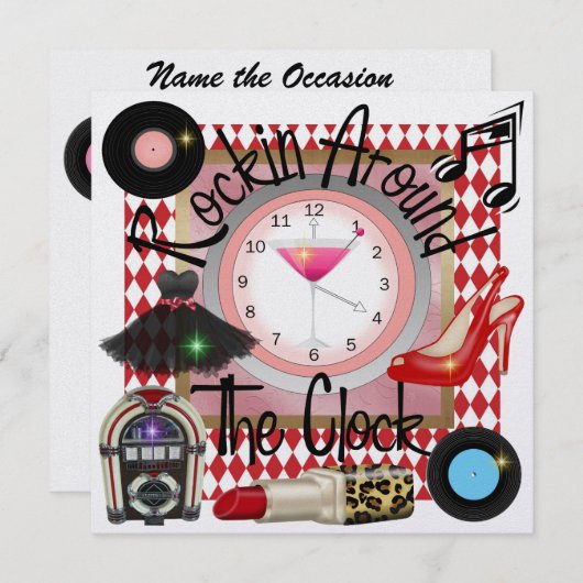 Party eines Royally Rockin - SRF Einladung (Vorne/Hinten)