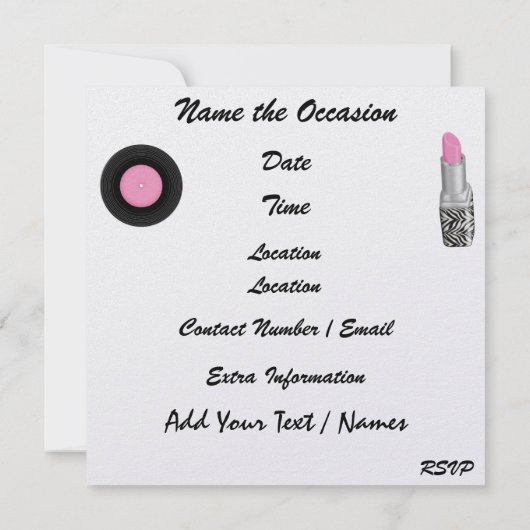 Party eines Royally Rockin - SRF Einladung (Rückseite)