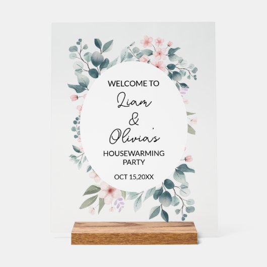 Party-Eingang Blumenhaus Empfang Acrylschild (Vorderseite)