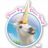 Party Einhorn und Regenbogen Aufkleber (Vorderseite)
