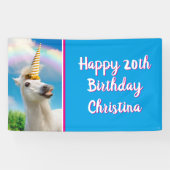 Party Einhorn und Regenbogen Banner (Horizontal)
