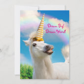 Party Einhorn und Regenbogen Einladung (Vorderseite)