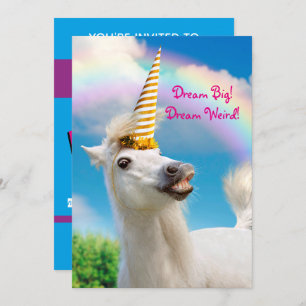 Party Einhorn und Regenbogen Einladung