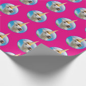 Party Einhorn und Regenbogen Geschenkpapier (Ecke)