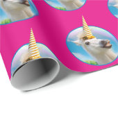 Party Einhorn und Regenbogen Geschenkpapier (Rolleneckpunkt)