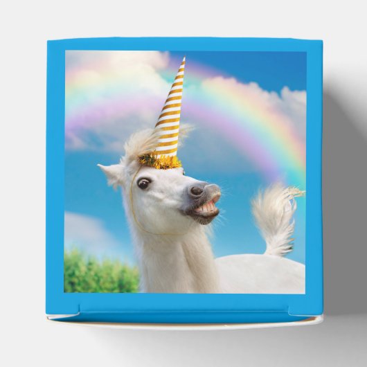 Party Einhorn und Regenbogen Geschenkschachtel (Oben)