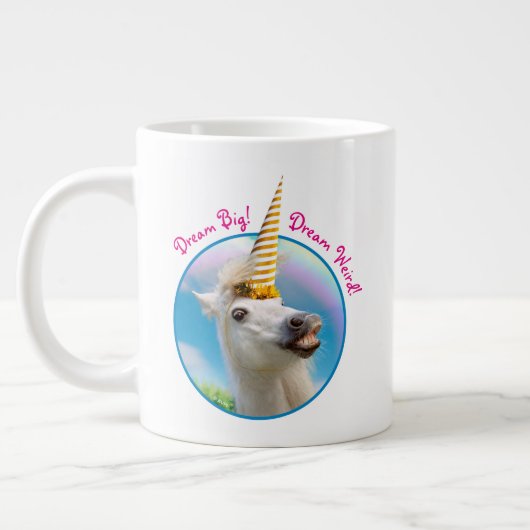 Party Einhorn und Regenbogen Jumbo-Tasse (Links)