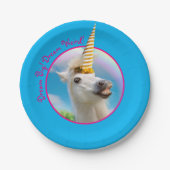 Party Einhorn und Regenbogen Pappteller (Vorderseite)