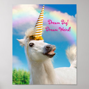 Party Einhorn und Regenbogen Poster
