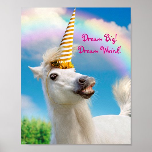 Party Einhorn und Regenbogen Poster (Vorne)