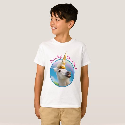 Party Einhorn und Regenbogen T-Shirt (Vorne ganz)