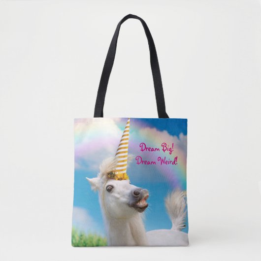 Party Einhorn und Regenbogen Tasche (Vorderseite)