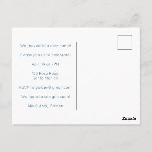 Party einladen Niedliches Wohnzimmer Sofa Postkarte (Rückseite)