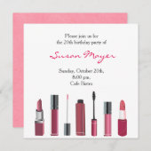 Party Einladende Karte Lipstick mit rotem Fun (Vorne/Hinten)