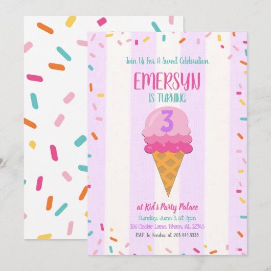 Party Einladung (Vorne/Hinten)