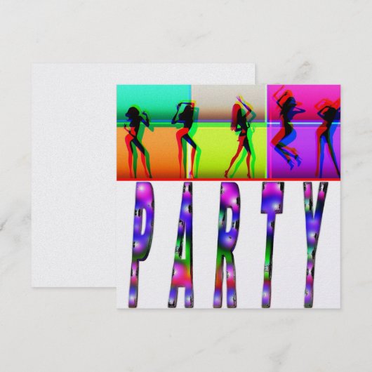 Party Einladung (Vorne/Hinten)