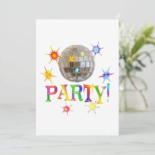 Party! Einladung (Stehend Vorderseite)