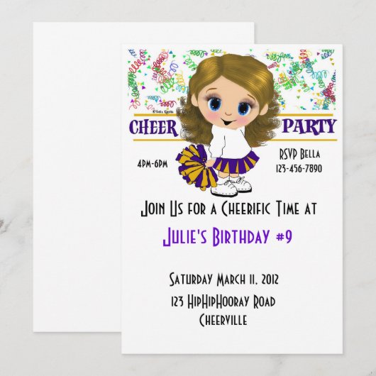 Party Einladung (Vorne/Hinten)