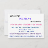 Party Einladung (Rückseite)