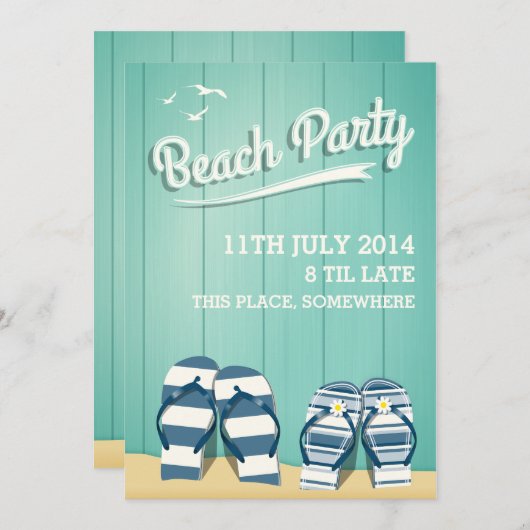 Party Einladung (Vorne/Hinten)