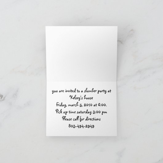 Party Einladung (Innenseite)