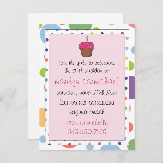 Party Einladung (Vorne/Hinten)