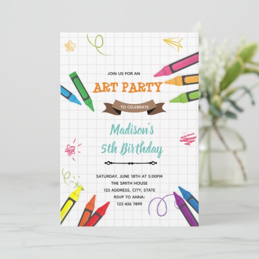 Party Einladung (Stehend Vorderseite)