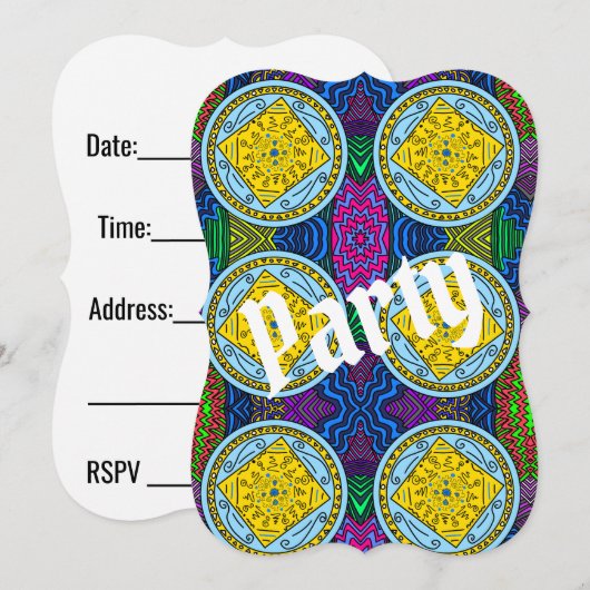 Party Einladung (Vorne/Hinten)