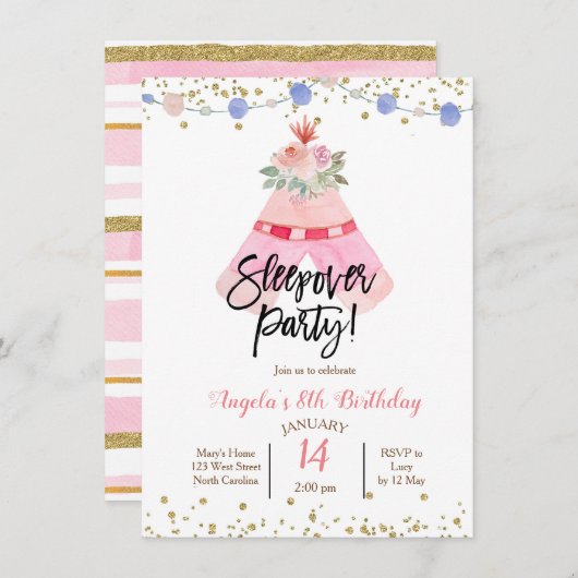 Party Einladung (Vorne/Hinten)