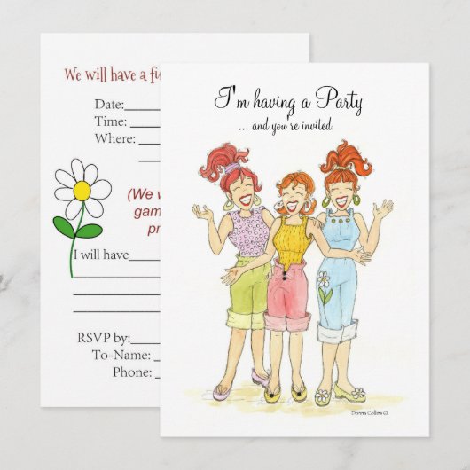 Party Einladung (Vorne/Hinten)