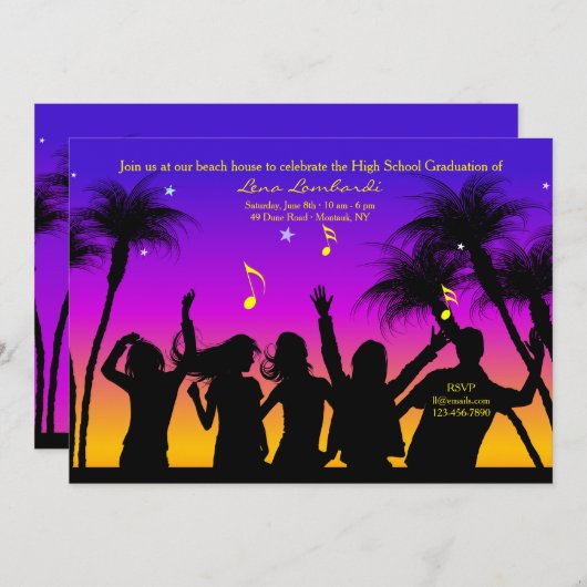 Party Einladung (Vorne/Hinten)