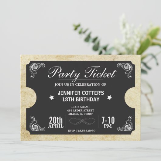 Party Einladung (Stehend Vorderseite)