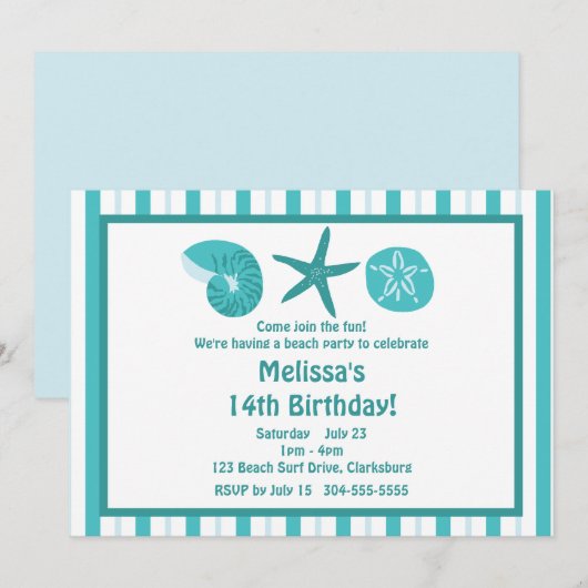 Party Einladung (Vorne/Hinten)