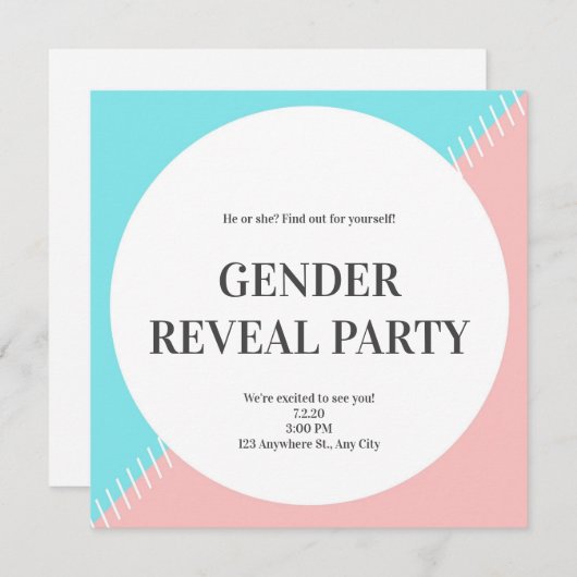 Party Einladung (Vorne/Hinten)