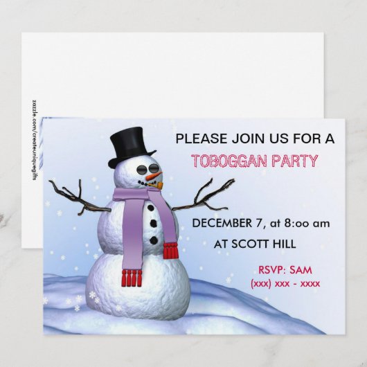 Party Einladung (Vorne/Hinten)