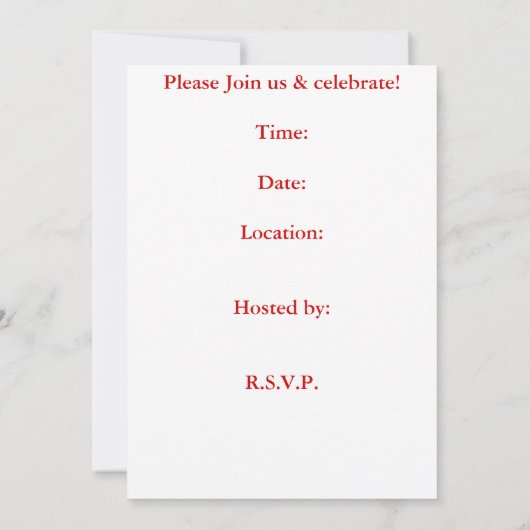 Party Einladung (Rückseite)