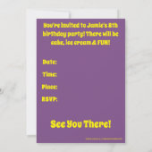 Party Einladung (Rückseite)