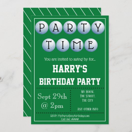 Party Einladung (Vorne/Hinten)