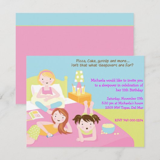 Party Einladung (Vorne/Hinten)