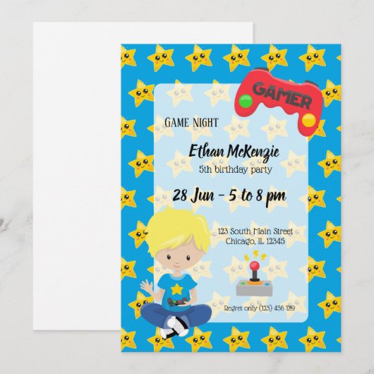 Party Einladung (Vorne/Hinten)