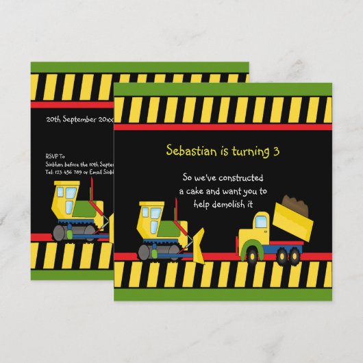 Party Einladung (Vorne/Hinten)