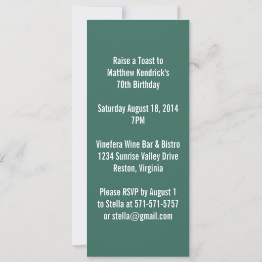 Party Einladung (Rückseite)