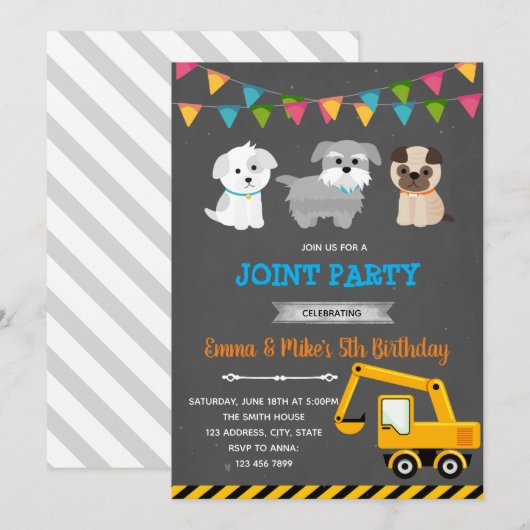 Party Einladung (Vorne/Hinten)