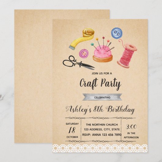 Party Einladung (Vorne/Hinten)