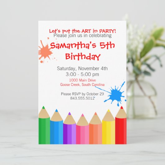 Party Einladung (Stehend Vorderseite)