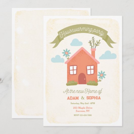 Party Einladung (Vorne/Hinten)