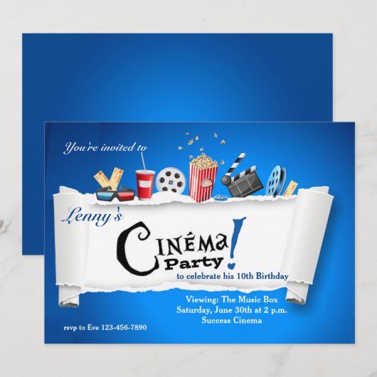 Party Einladung (Vorne/Hinten)